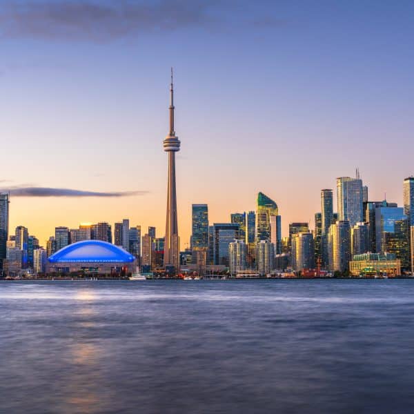 Toronto,,Ontario,,Canada,Downtown,City,Skyline,On,Lake,Ontario,At