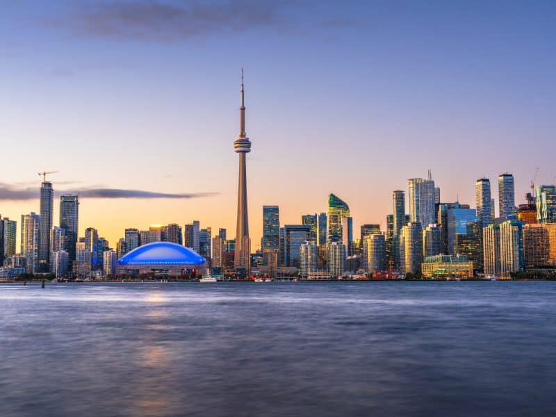 Toronto,,Ontario,,Canada,Downtown,City,Skyline,On,Lake,Ontario,At